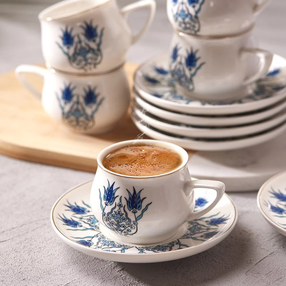 KARACA Iznik Kaffeetassenset für 6 Personen, 100 ml