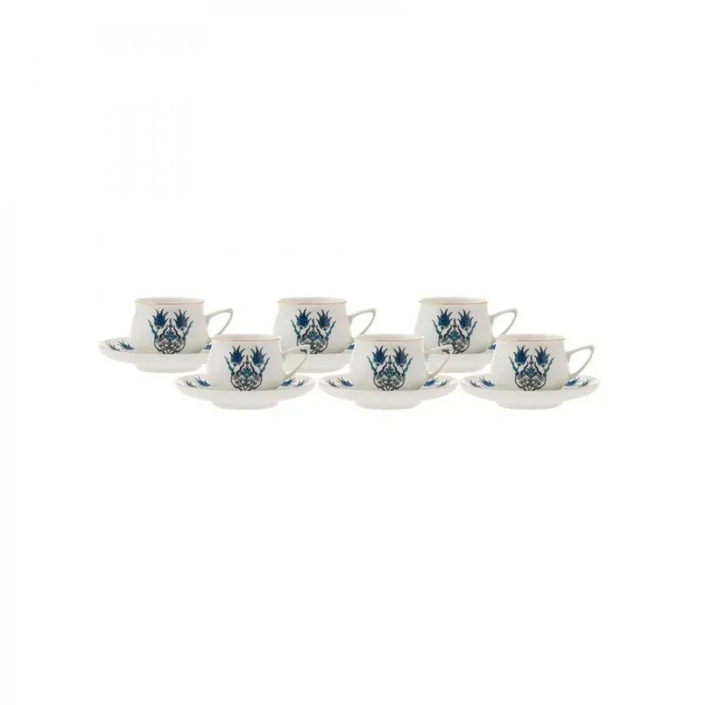 KARACA Iznik Kaffeetassenset für 6 Personen, 100 ml